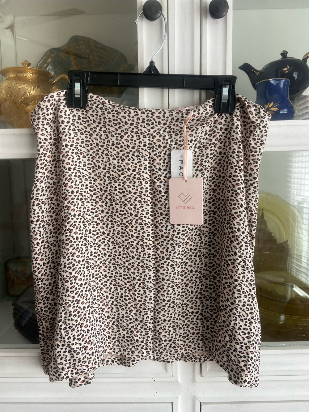 Pacsun/Lottie Moss Women's Leopard Print A-Line Skirt - Cream
